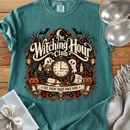 Witching Hour Club, Est. Every Night Since Kids - Premium Halloween Parenting T-Shirt
