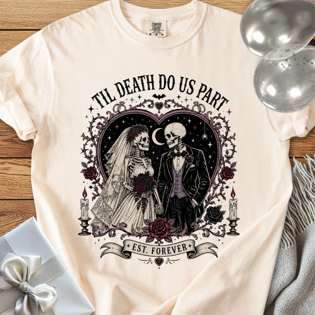 Till Death Do Us Part - Premium Halloween Wedding T-Shirt