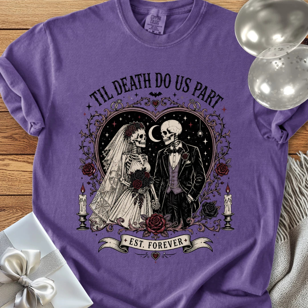 Till Death Do Us Part - Premium Halloween Wedding T-Shirt