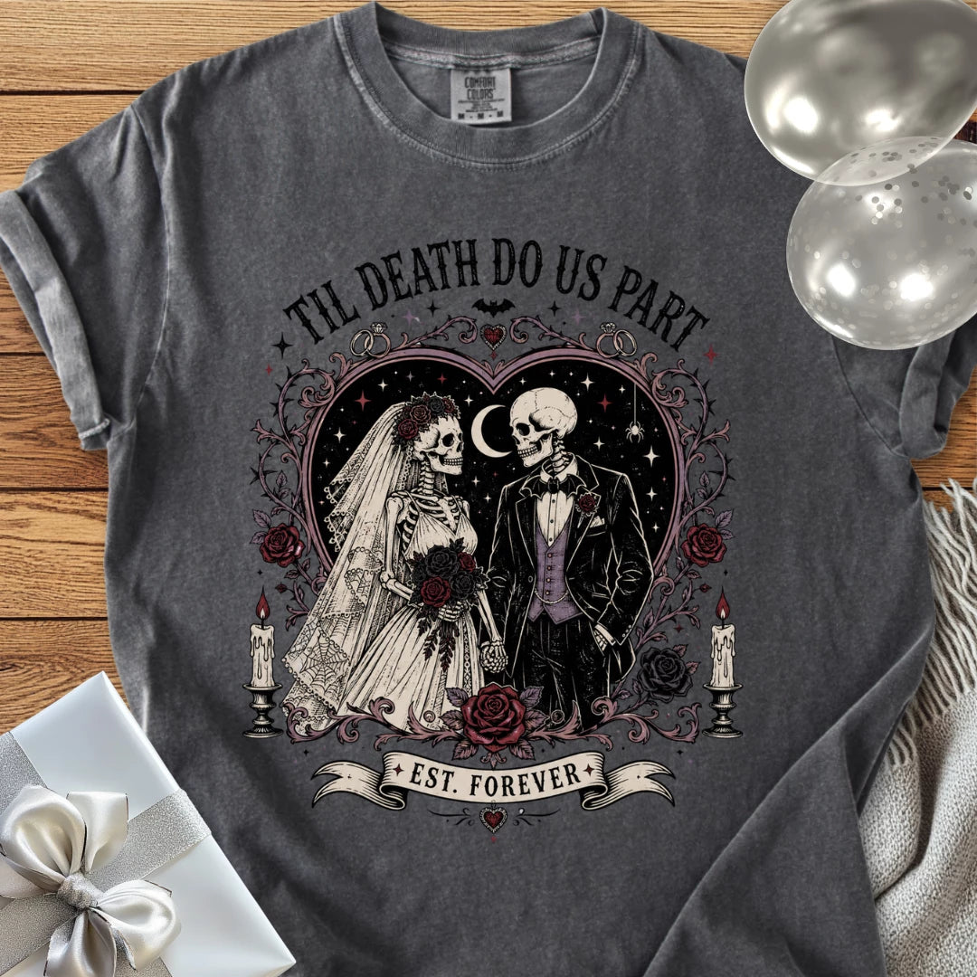 Till Death Do Us Part - Premium Halloween Wedding T-Shirt