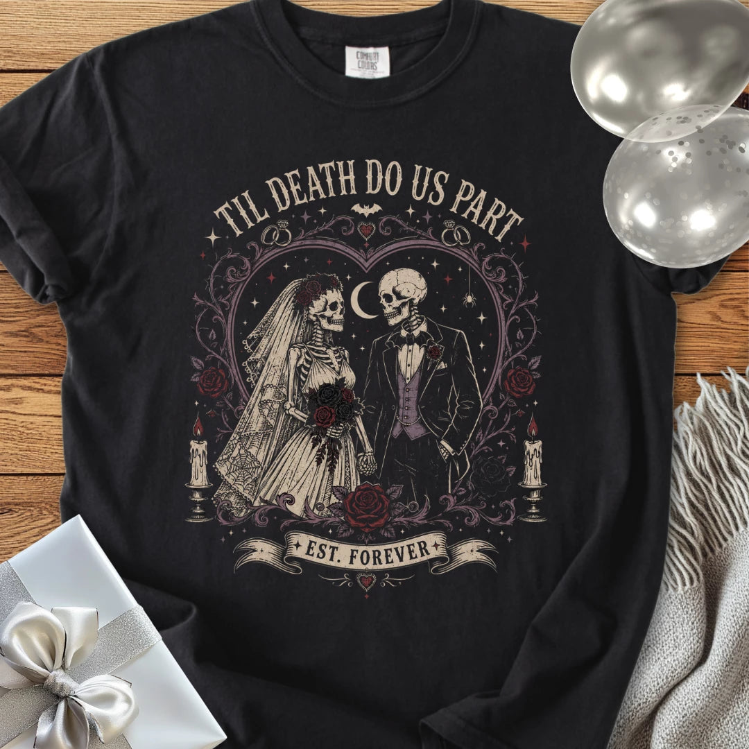 Till Death Do Us Part - Premium Halloween Wedding T-Shirt