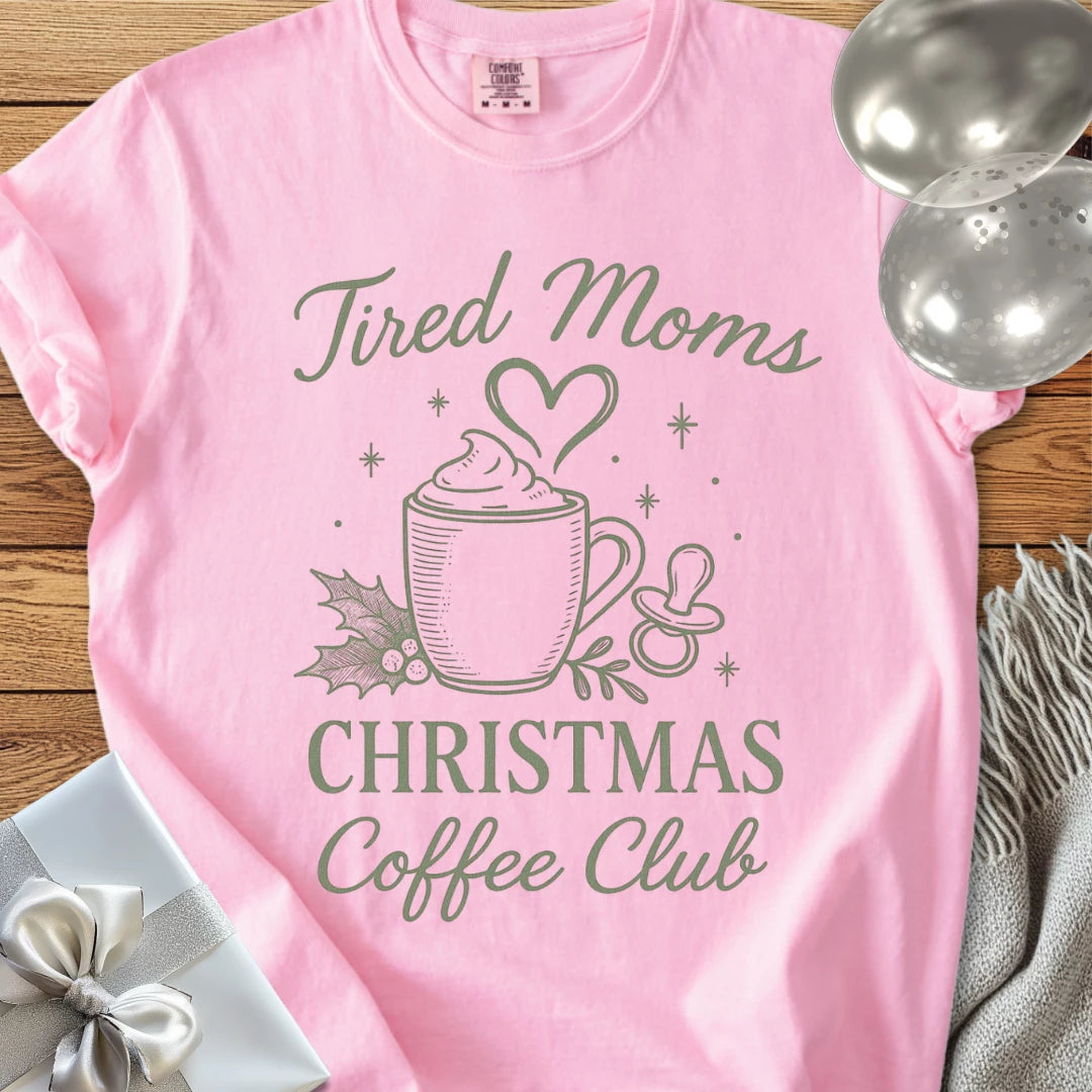Tired Moms Christmas Coffee Club - Premium Christmas T-Shirt
