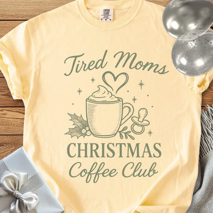 Tired Moms Christmas Coffee Club - Premium Christmas T-Shirt