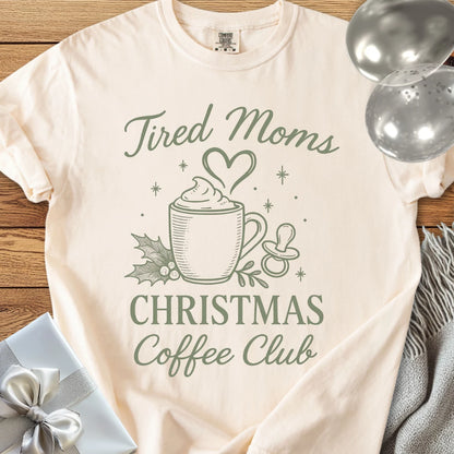 Tired Moms Christmas Coffee Club - Premium Christmas T-Shirt
