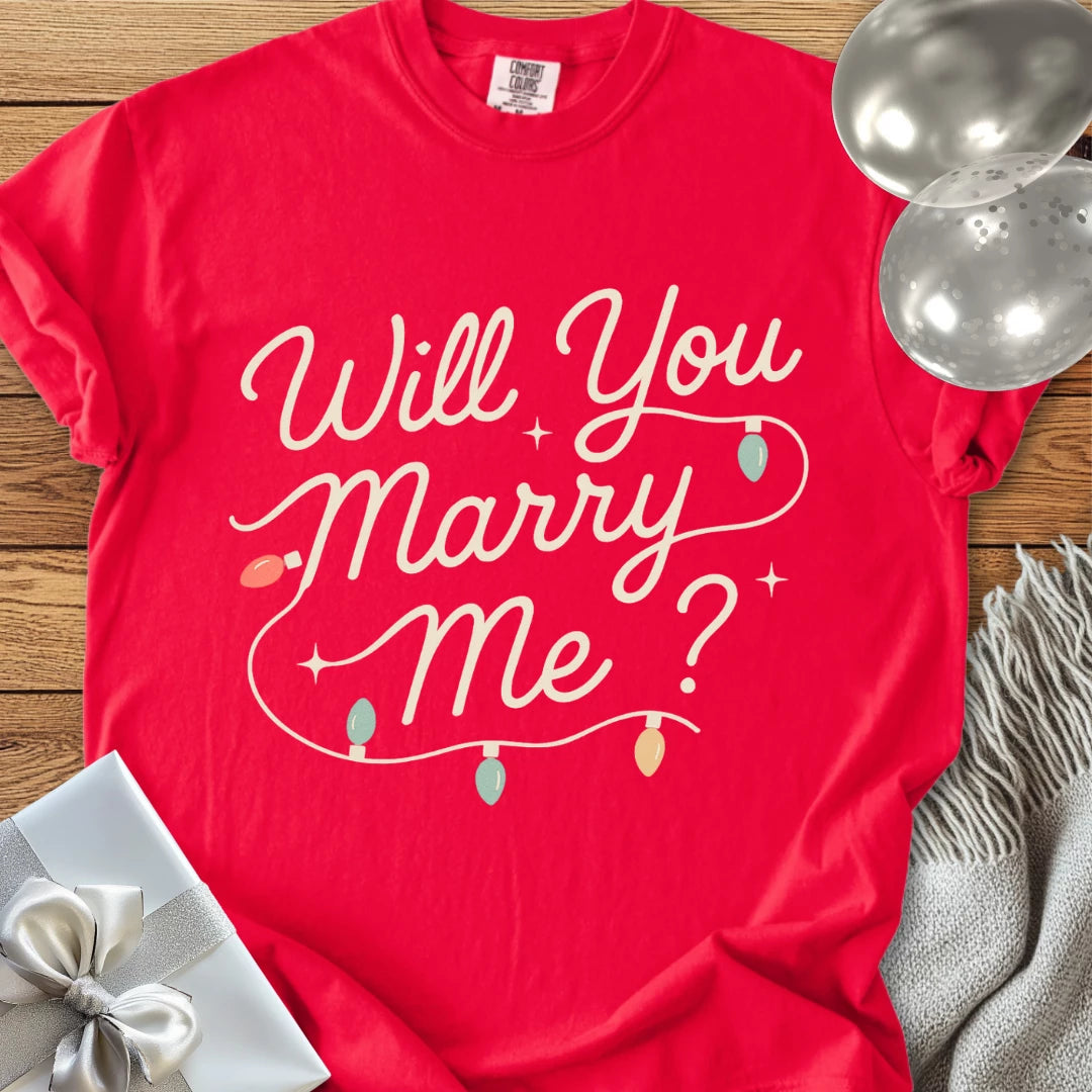 Will You Marry Me? - Premium Christmas Proposal T-Shirt