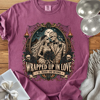 Wrapped Up in Love - Premium Halloween Wedding T-Shirt