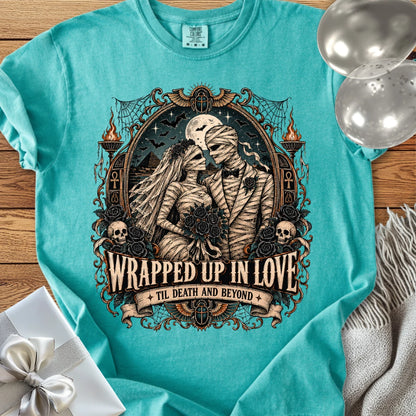 Wrapped Up in Love - Premium Halloween Wedding T-Shirt