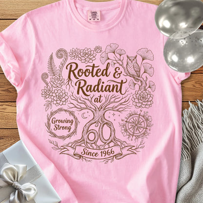 Rooted & Radiant at 60, Since 1966 - Premium 60th Birthday T-Shirt