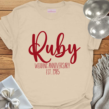 Ruby Wedding Anniversary, Est. 1985 - 40th Wedding Anniversary T-Shirt