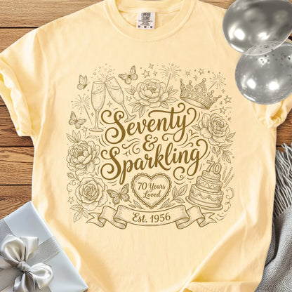 Seventy & Sparkling, Est. 1956 - Premium 70th Birthday T-Shirt