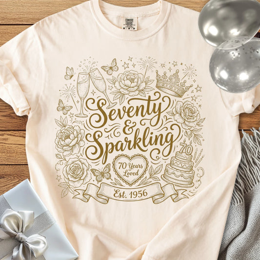 Seventy & Sparkling, Est. 1956 - Premium 70th Birthday T-Shirt