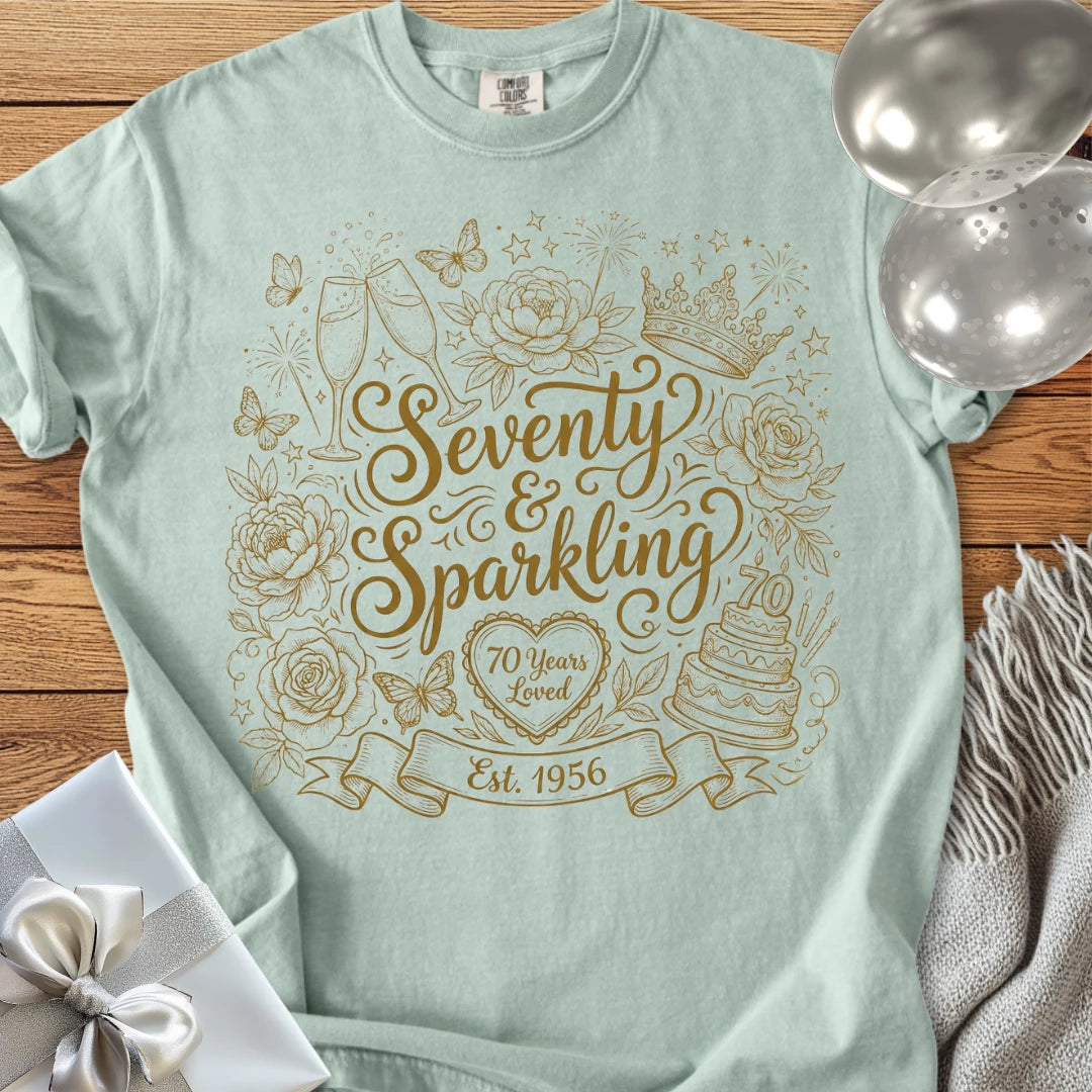 Seventy & Sparkling, Est. 1956 - Premium 70th Birthday T-Shirt