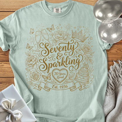 Seventy & Sparkling, Est. 1956 - Premium 70th Birthday T-Shirt