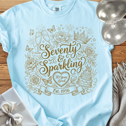 Seventy & Sparkling, Est. 1956 - Premium 70th Birthday T-Shirt