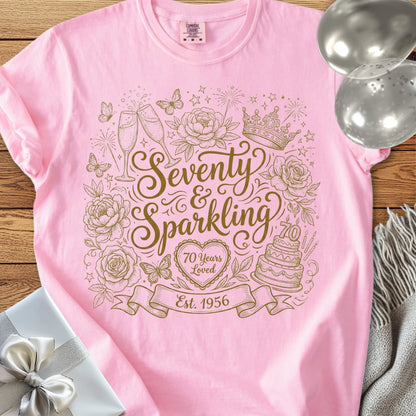 Seventy & Sparkling, Est. 1956 - Premium 70th Birthday T-Shirt
