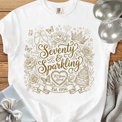 Seventy & Sparkling, Est. 1956 - Premium 70th Birthday T-Shirt