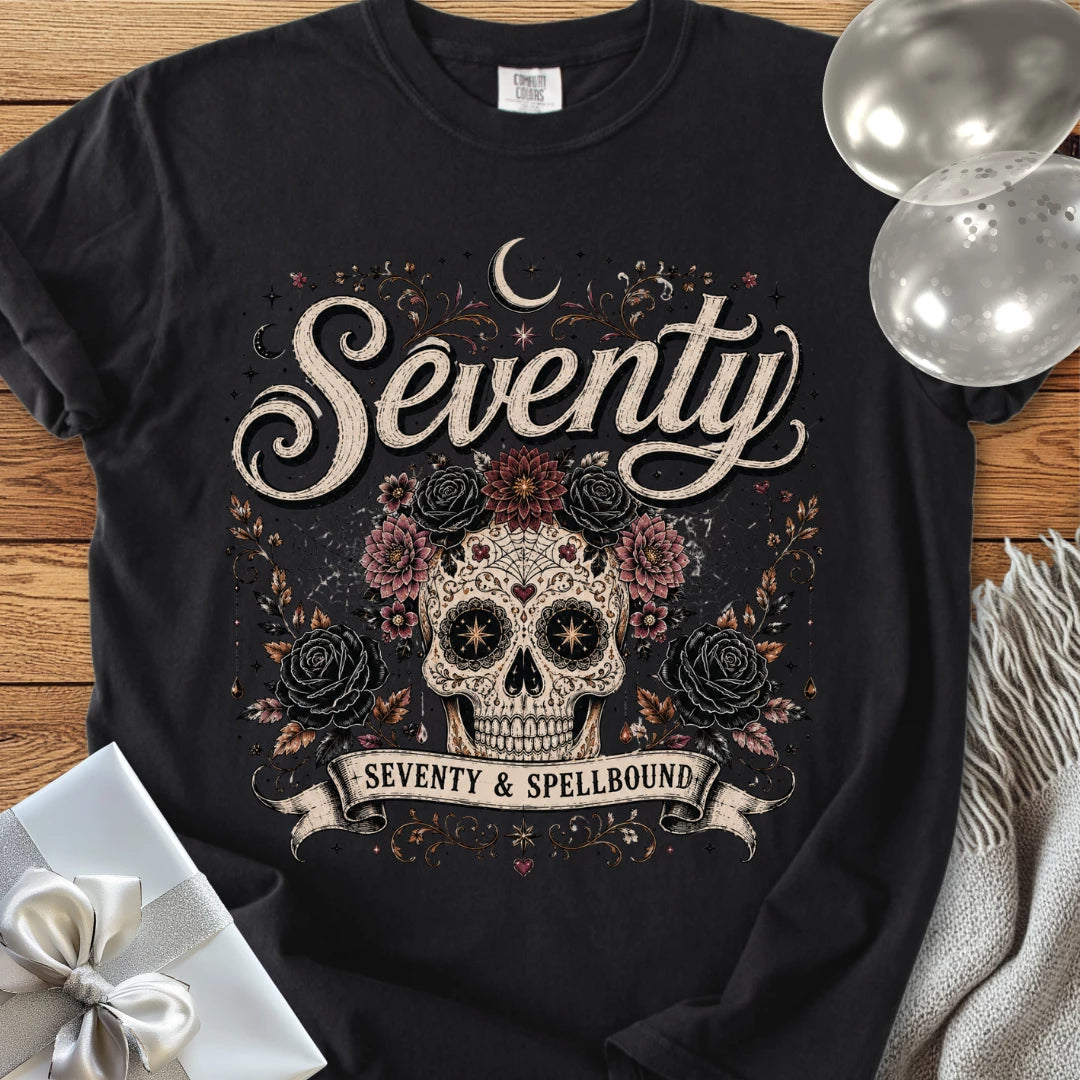 Seventy & Spellbound - Premium Halloween 70th Birthday T-Shirt