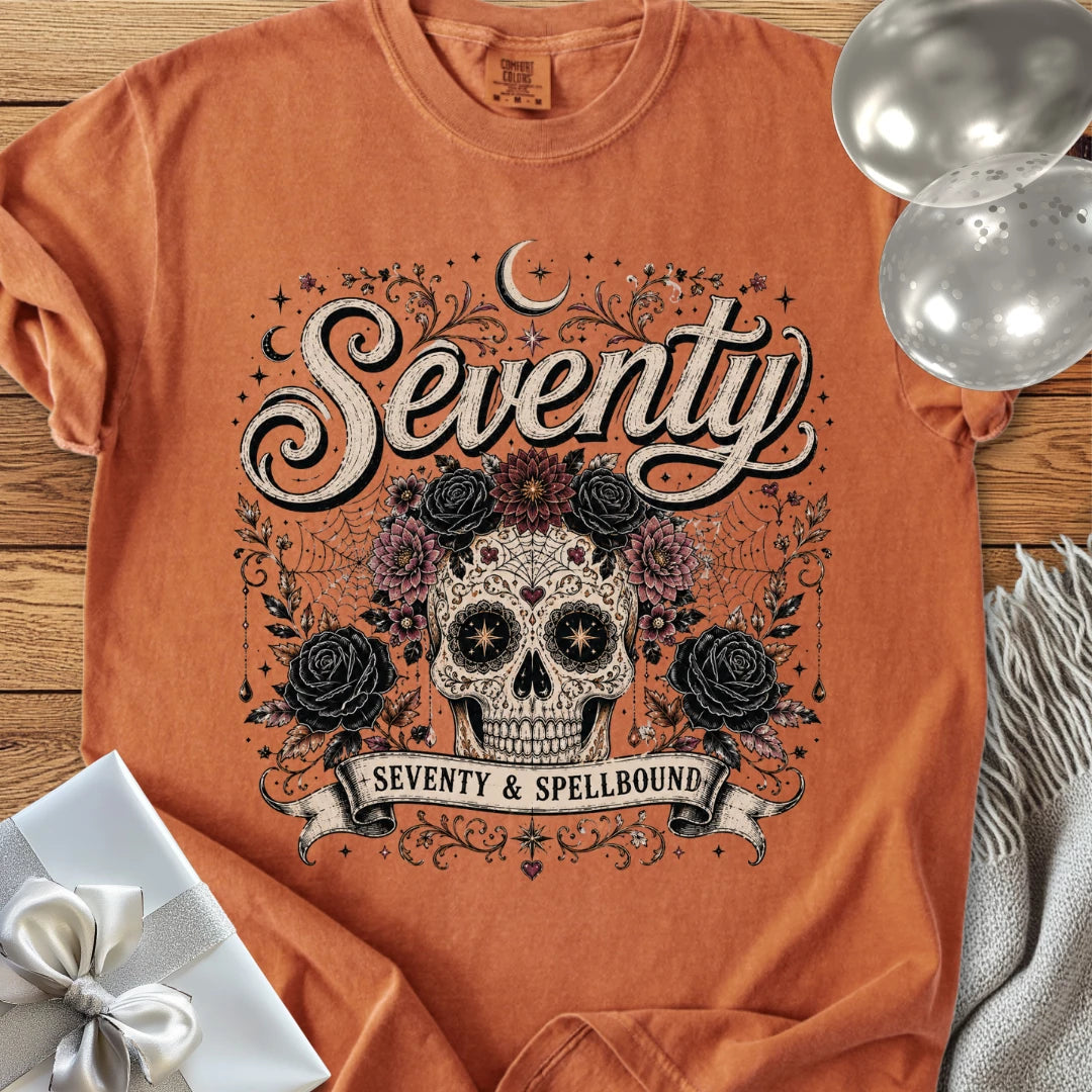 Seventy & Spellbound - Premium Halloween 70th Birthday T-Shirt