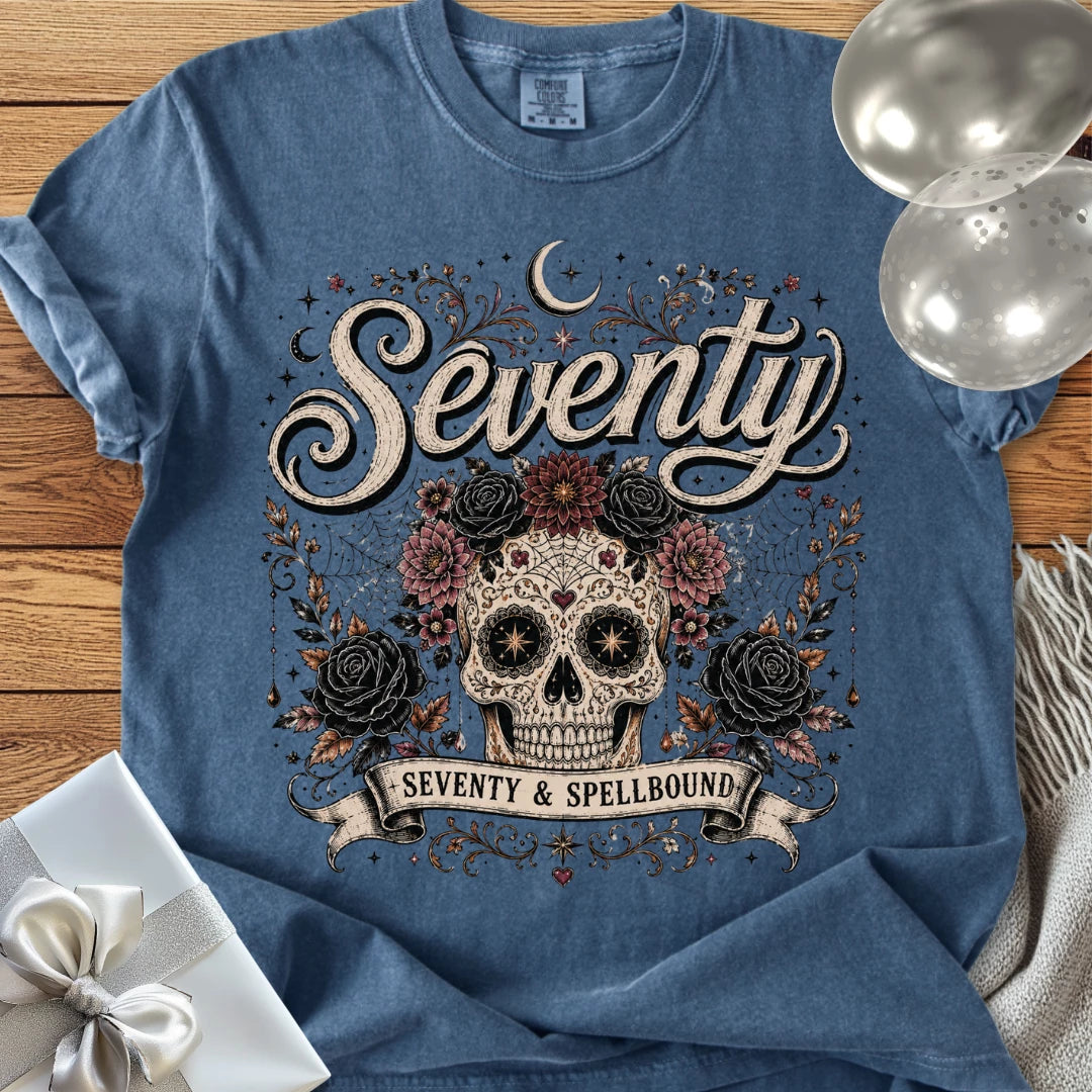 Seventy & Spellbound - Premium Halloween 70th Birthday T-Shirt