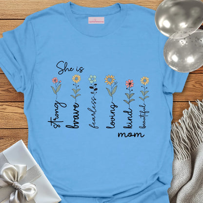 She is Mom Floral T-Shirt