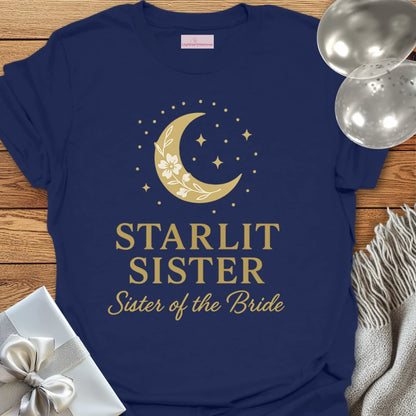Sister of the Bride, Starlit Sister Wedding T-Shirt