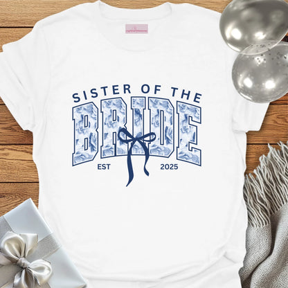Sister of the Bride Floral Varsity Wedding T-Shirt