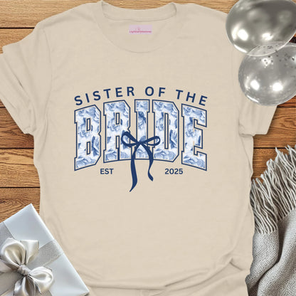 Sister of the Bride Floral Varsity Wedding T-Shirt