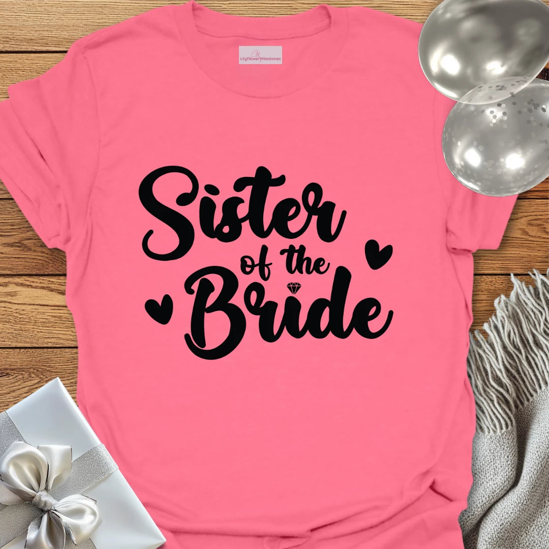 Sister of the Bride T-Shirt (hearts)