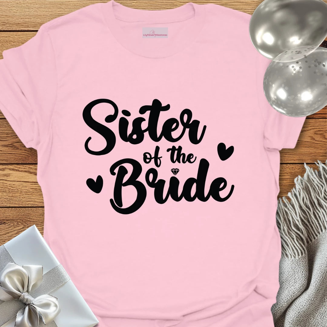 Sister of the Bride T-Shirt (hearts)