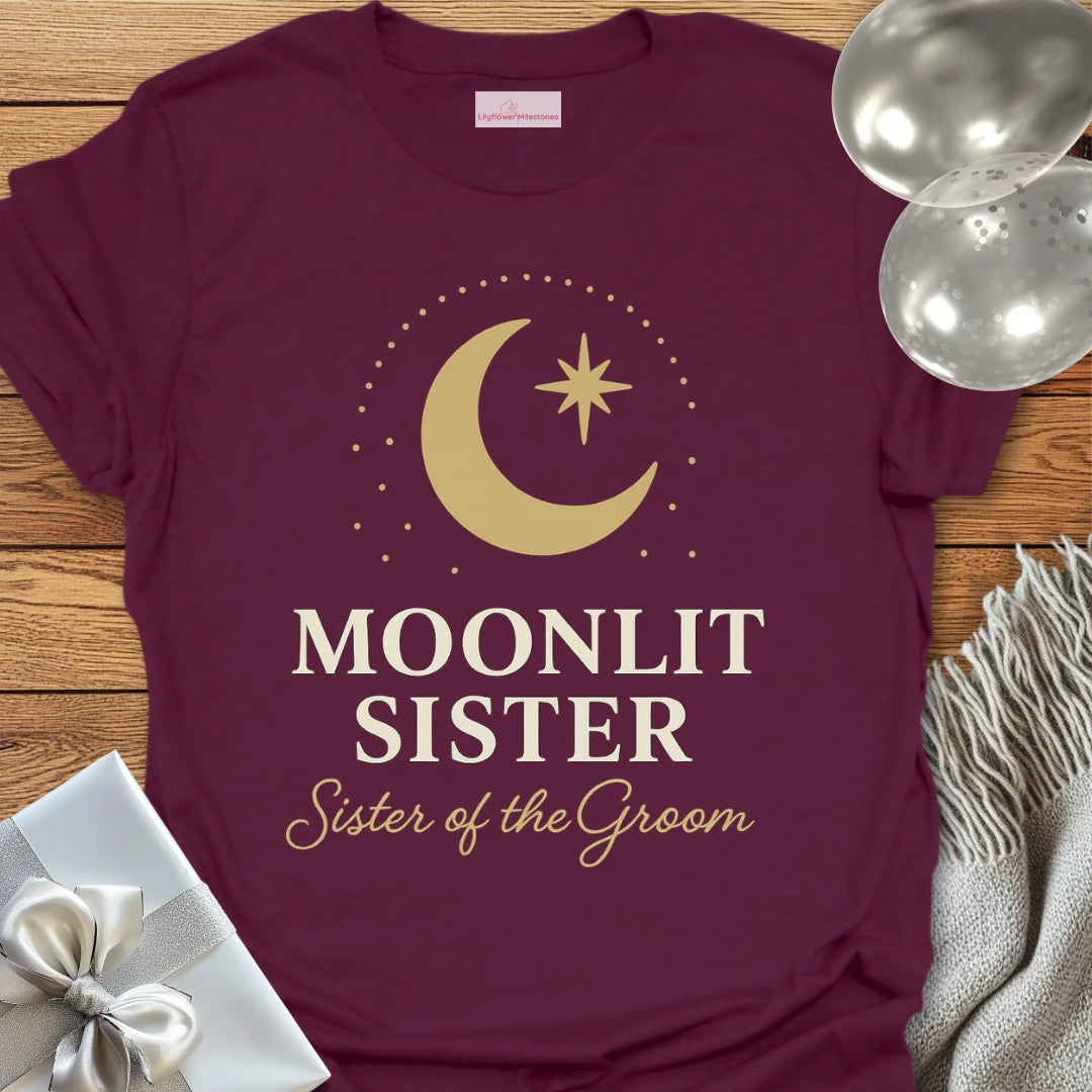 Sister of the Groom, Moonlit Sister Wedding T-Shirt