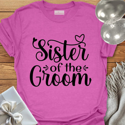 Sister of the Groom T-Shirt (heart)