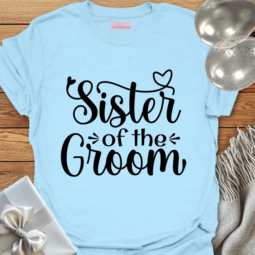 Sister of the Groom T-Shirt (heart)