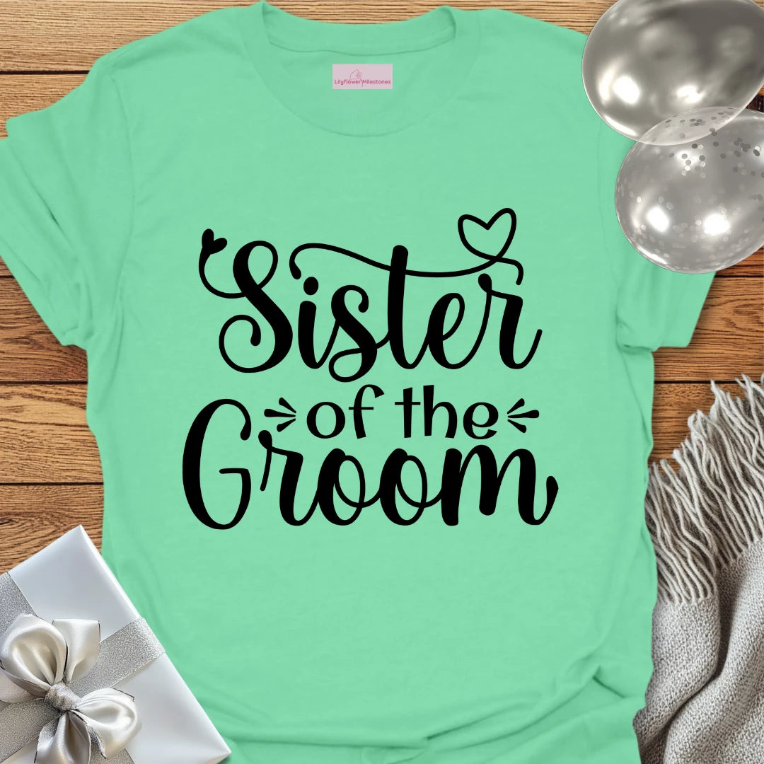 Sister of the Groom T-Shirt (heart)