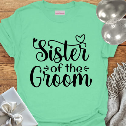 Sister of the Groom T-Shirt (heart)