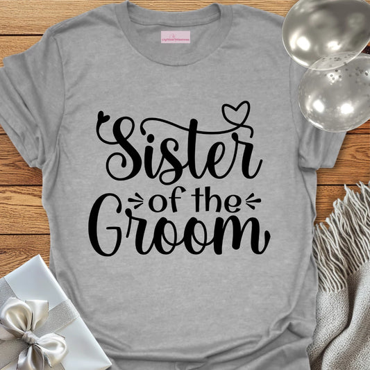 Sister of the Groom T-Shirt (heart)