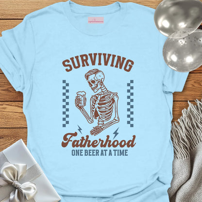Surviving Fatherhood One Beer at a Time - Parenting T-Shirt