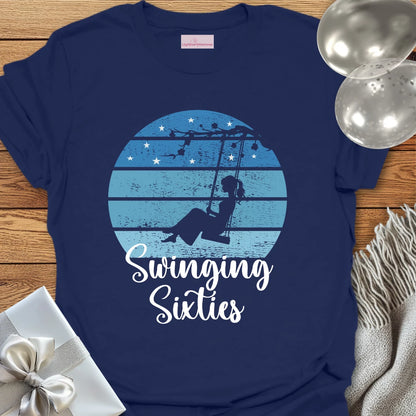 Swinging Sixties (Lady on Swing) - 60th Birthday T-Shirt