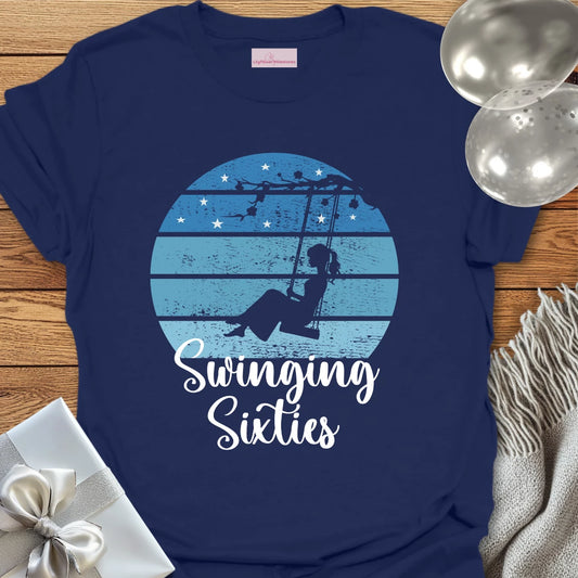 Swinging Sixties (Lady on Swing) - 60th Birthday T-Shirt