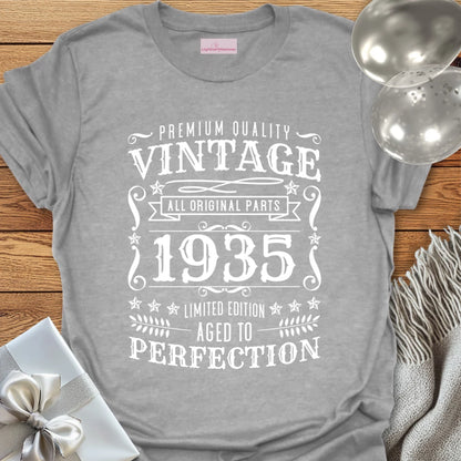 Vintage 1935, Aged to Perfection - 90th Birthday T-Shirt