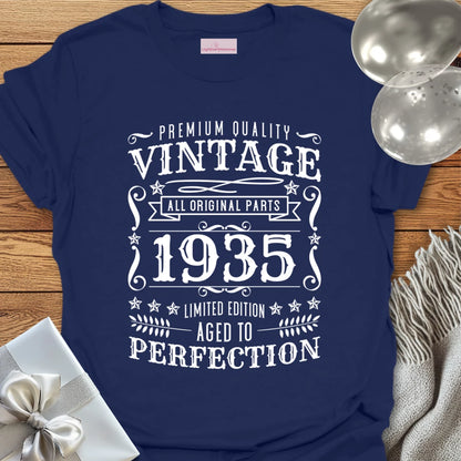 Vintage 1935, Aged to Perfection - 90th Birthday T-Shirt