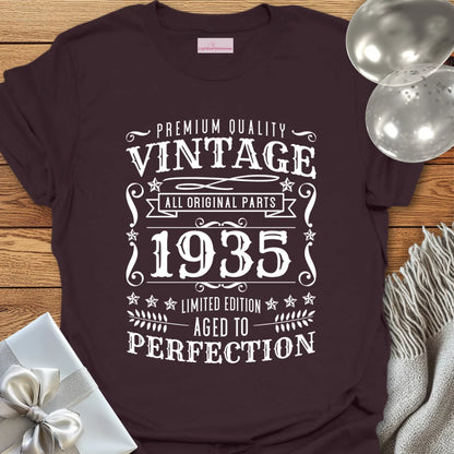 Vintage 1935, Aged to Perfection - 90th Birthday T-Shirt