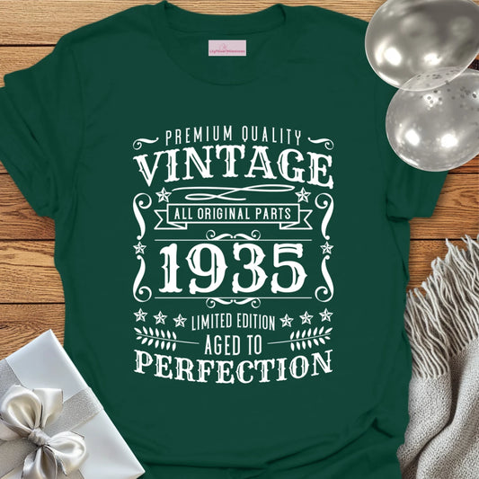 Vintage 1935, Aged to Perfection - 90th Birthday T-Shirt