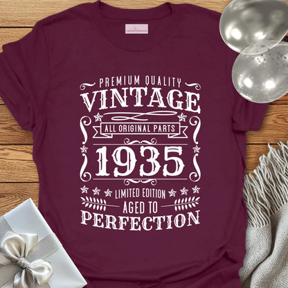 Vintage 1935, Aged to Perfection - 90th Birthday T-Shirt
