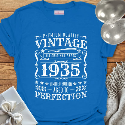 Vintage 1935, Aged to Perfection - 90th Birthday T-Shirt