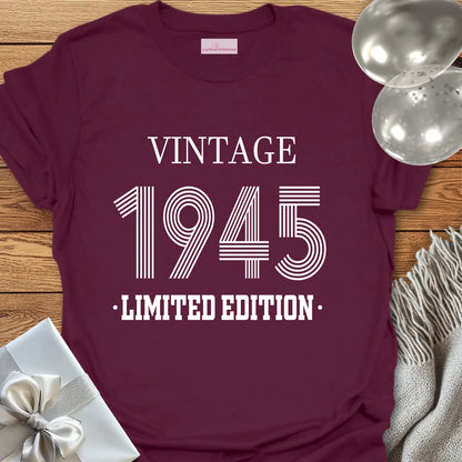 Vintage 1945, Limited Edition - 80th Birthday T-Shirt