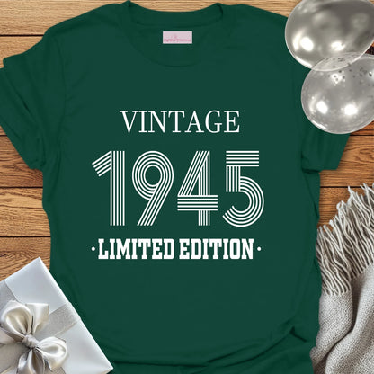Vintage 1945, Limited Edition - 80th Birthday T-Shirt