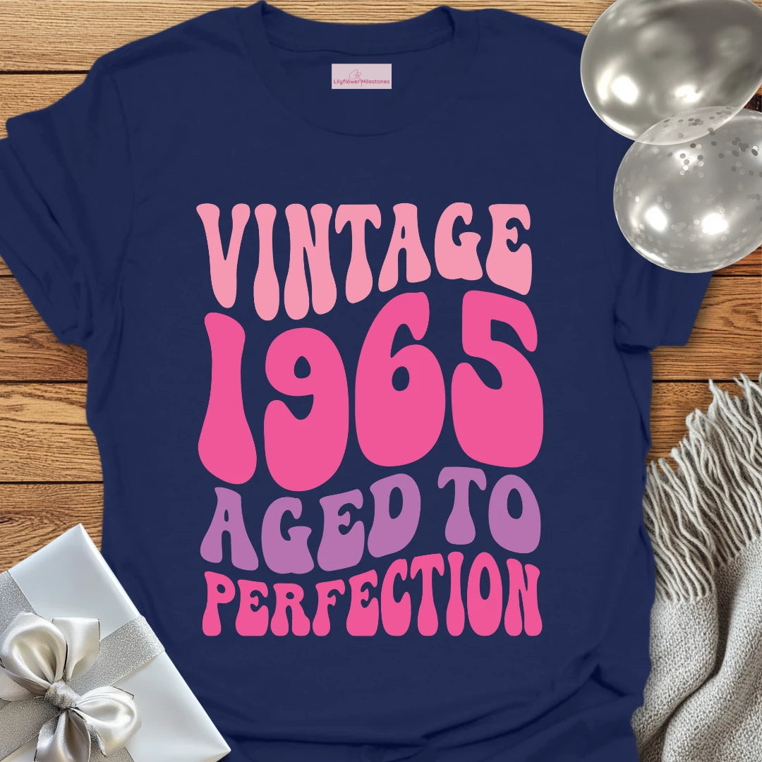 Vintage 1965, Aged to Perfection (Retro) - 60th Birthday T-Shirt