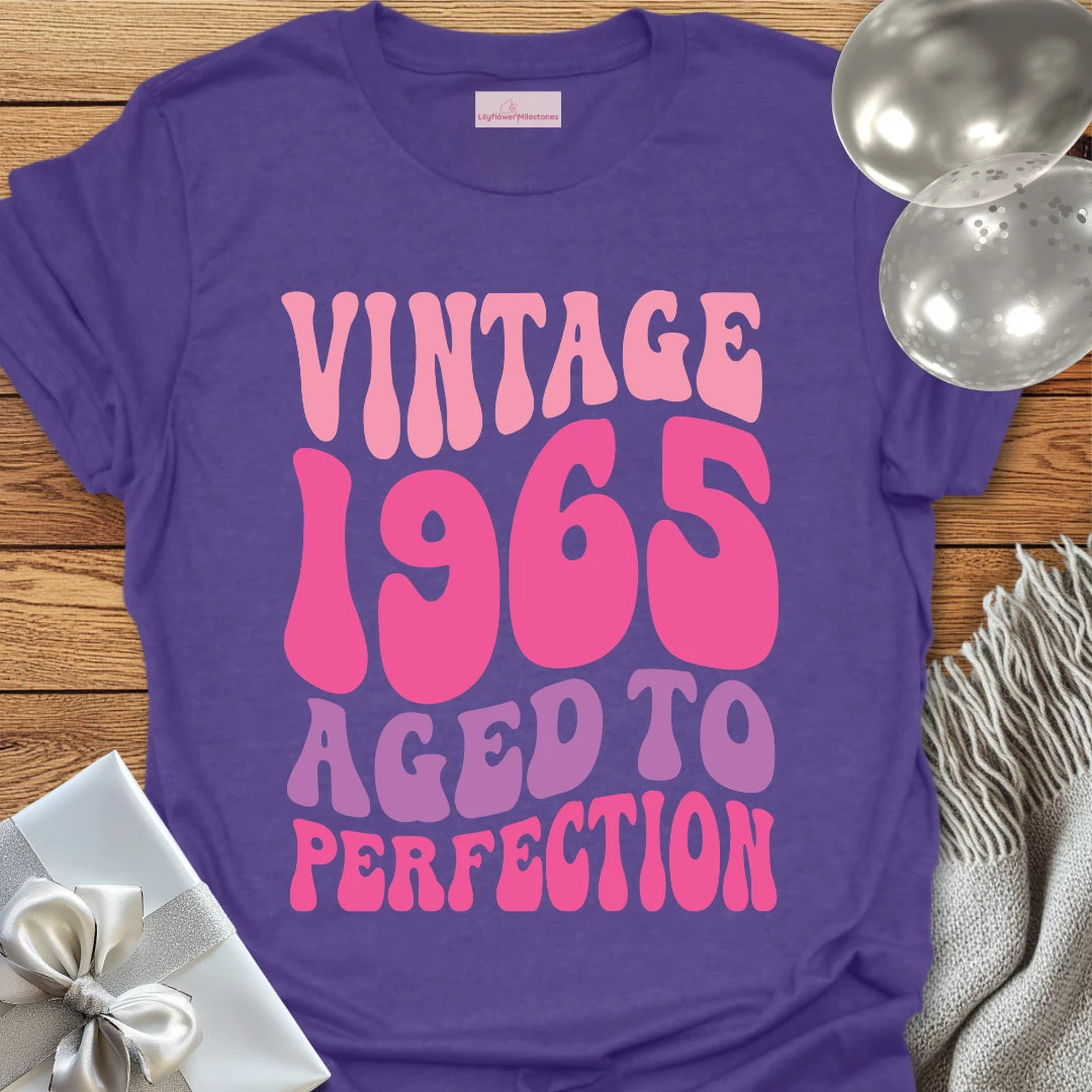 Vintage 1965, Aged to Perfection (Retro) - 60th Birthday T-Shirt