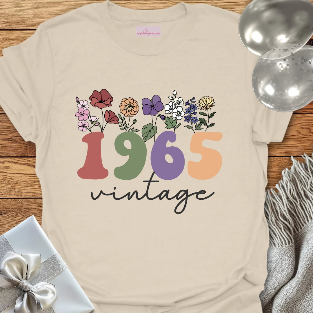 Vintage 1965 (Wildflowers) - 60th Birthday T-Shirt