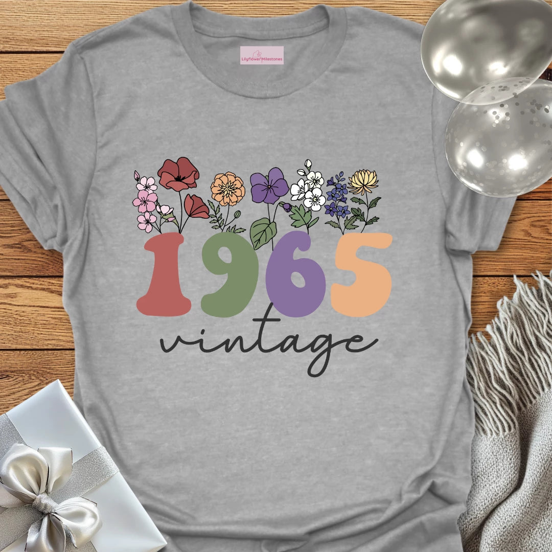 Vintage 1965 (Wildflowers) - 60th Birthday T-Shirt
